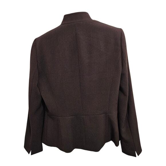 Preston & York Brown Single Button Blazer Jacket High Neck Size Small - Picture 3 of 8